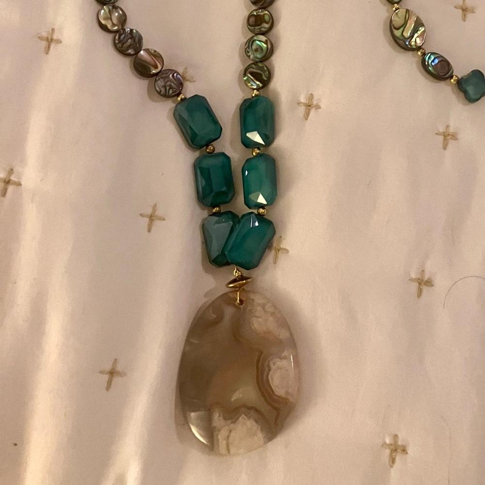 Barse necklace, earrings and (2) bracelets